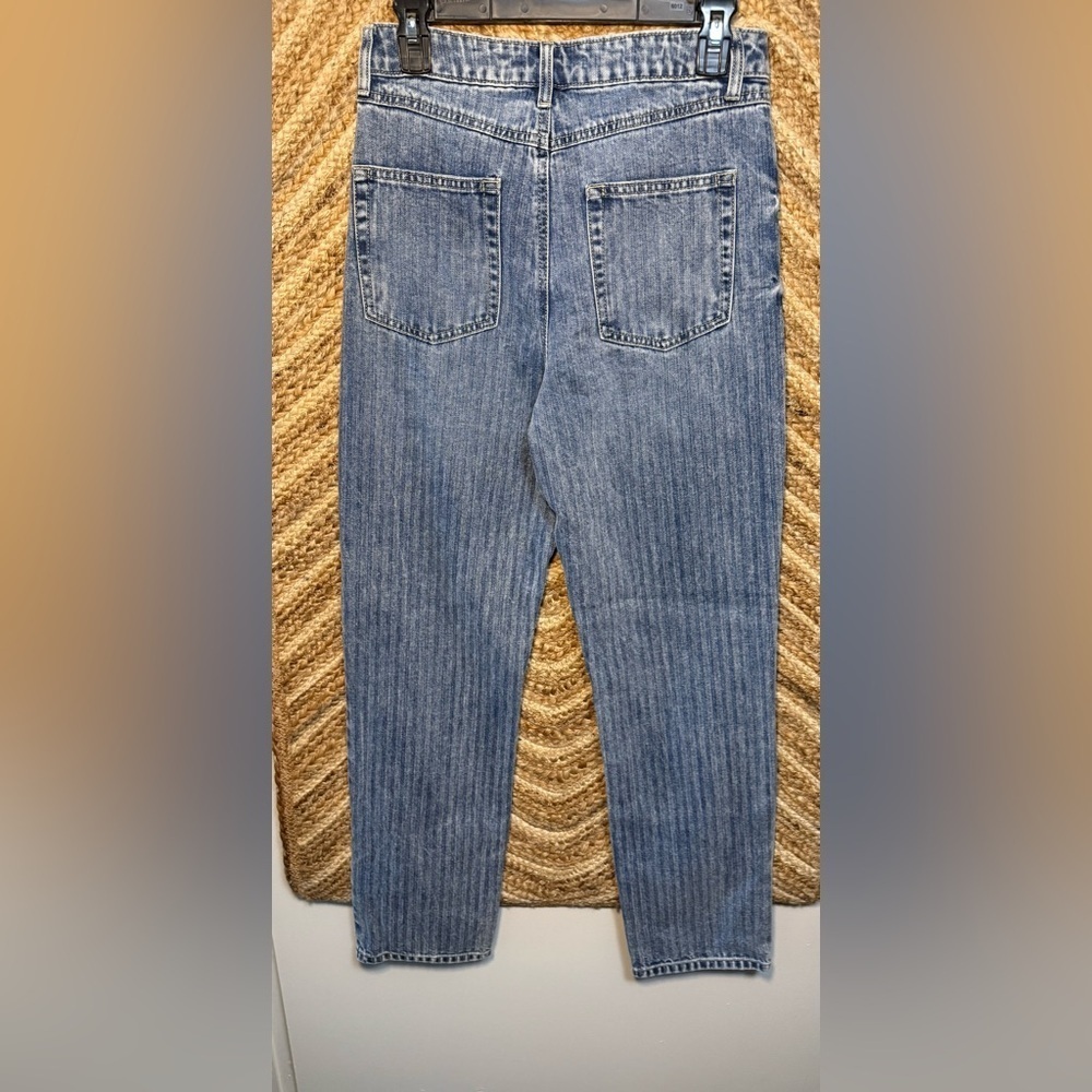 Sincerely Jules Striped 90's Straight Denim Jeans,Medium Wash,Women's Size 5/27 - Picture 5 of 10